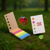 Blocs-notes écologiques à marque blanche Modèle NAT006 avec graines intégrées, papier plantable, onglets colorés, design pliable, fabriqué en Italie, pour le bureau