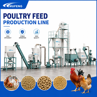 Usine de fabrication d'aliments pour volailles Mufeng 2-4 T/H, ligne de production de granulés d'aliments pour poulets