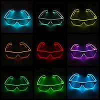 Lunettes lumineuses à fil EL multicolores de haute qualité, lunettes de soleil lumineuses, lunettes néon pour rave, concert, soirée en boîte de nuit