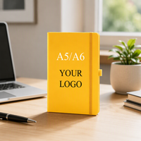 Carnet A5 A6 économique avec sangle, couverture rigide en cuir PU, reliure cousue, avec porte-stylo