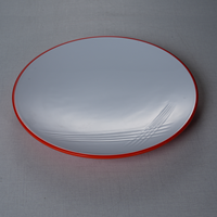 Vaisselle en mélamine blanche ronde à chaud Assiettes en plastique unies personnalisables et durables pour les fêtes stockées par Oriental