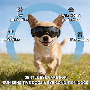 Gafas <span class=keywords><strong>de</strong></span> Sol para Perros Pequeños, Protección UV, Antiviento, con Correas Ajustables para <span class=keywords><strong>Cabeza</strong></span> y Barbilla - Product Image 4