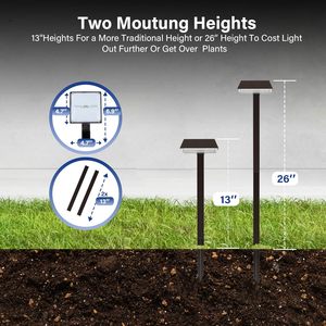 Super luminoso 2-in-1 modalità luce bianca calda luce diurna 4-Pack luce solare da giardino per percorsi all'aperto - Product Image 5