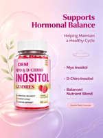 Gummies en gros Myo-inositol et D-chiro-inositol pour l'équilibre hormonal et le soutien ovarien sain avec vitamines D