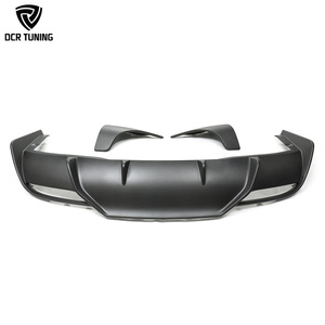 Highland Dry Carbon Fiber Rear <strong>Diffuser</strong> for Tesla <strong>Model</strong> <strong>3</strong> Matte Finish Exterior Body Kits Real Carbon Rear Bumper Lip <strong>3</strong> Pieces - Product Image 1