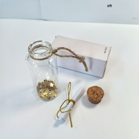 Frascos de cilindro de vidrio transparente pequeños con tapón de corcho de madera para tubo de ensayo de muestra botella de deseos o contenedor de vidrio