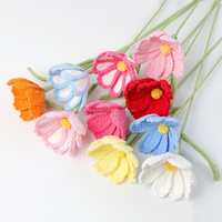 Selesai buatan tangan Crochet tanaman & bunga bunga matahari Rose Lily dari lembah biasa calcalily buatan untuk dekorasi rumah dan hadiah