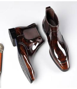 Zapatos de vestir formales de cuero brocado grabado a mano de alta gama para hombre, transpirables, antideslizantes, para bodas, con punta cuadrada y para calzado de talla grande. - Product Image 1