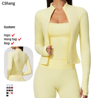 Veste de sport respirante pour femme, extensible dans quatre directions, avec trous pour les pouces, manches longues, grande taille, séchage rapide, vêtements de sport athlétiques