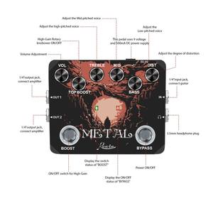 पारंपरिक धातु ध्वनि इलेक्ट्रिक गिटार प्रभाव पेडल ट्रेबल ट्रेबल/मध्य/बास/वॉल्यूम धूल से बने उपकरण - Product Image 5