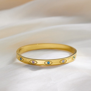Multiple Styles 18K PVD Gold Plated Stainless Steel <b>Bangles</b> Bracelet <b>for</b> Women | Waterproof, Hypoallergenic & Non-Fading - Product Image 4