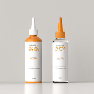 Lüks yuvarlak PET uçucu yağ sıkılabilir şişe boş 180ml 240ml saç yağı sıkılabilir şişe ile büküm kap - Product Image 1
