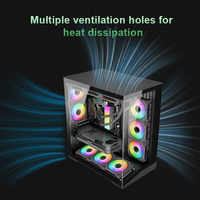 Boîtier PC ATX M ATX avec verre trempé, prend en charge les GPU de 430 mm, les refroidisseurs de 165 mm, le refroidissement par eau de 360 mm, 7 emplacements