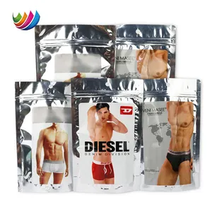 Translucent Briefs Panties Clothes Packaging Underpants Clothes Men Underwear Packaging Plastic Zipper Bags For Clothing