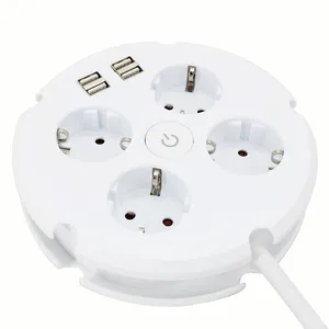 2023 Universal Power Strip Usb Port Extension Socket 4 Way White Electronic Power Surge Protector Power Strip