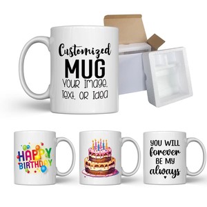 แก้วกาแฟเซรามิคพิมพ์โลโก้ตามสั่ง ขนาด 11 ออนซ์ 15 ออนซ์ แก้วน้ำชา แก้วกาแฟสำนักงาน พร้อมโลโก้ - Product Image 1