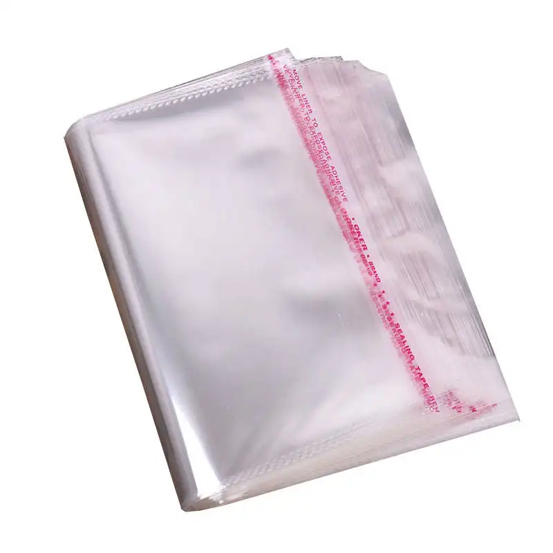 Toptan özelleştirilmiş kendinden mühür yapıştırıcı OPP poli plastik viyolonsel selofan şeker konfeksiyon giyim için ambalaj çanta