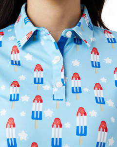 OEM Design Logo personnalisé Graphique 100% Polyester Imprimé sur toute la surface Sublimation Casual Polos pour femmes 4 Way Stretch Golf Clothes - Product Image 3