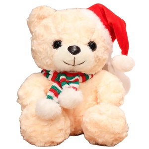 Fornitore di peluche giocattoli morbidi ricamo marrone orso di <span class=keywords><strong>natale</strong></span> con vestiti di 30cm simpatico peluche peluche animale di peluche per i regali - Product Image 2