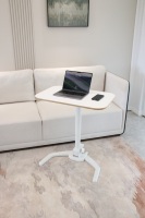 Bureau de travail mobile ADA entièrement assemblé, en fer, moderne, minimaliste, réglable en hauteur par levage à gaz, pliable