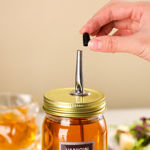 400ml Leak-proof Glass <span class=keywords><strong>Mason</strong></span> Jar với thép không gỉ đổ vòi cho giấm dầu rượu rượu xi-rô hoặc các chất lỏng khác - Product Image 2