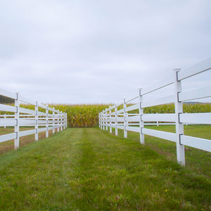 Usine de clôture de cheval à 3 rails en PVC pour les pâturages d'arène d'équitation et la cour de ferme Prix de gros d'usine - Product Image 3