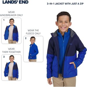 Veste coupe-vent imperméable 3-en-1 FOXA pour enfants avec couche polaire amovible pour une utilisation en extérieur - Product Image 3