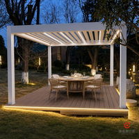 MEIXIN ORLANDO Villa de luxe moderne, pergola bioclimatique motorisée en aluminium avec verre feuilleté, pour patio extérieur
