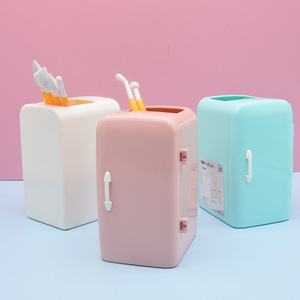 <strong>New</strong> Style Refrigerator Shape Storage Box Plastic <strong>Pen</strong> <strong>Container</strong> Jewelry Cosmetic Storage <strong>Containers</strong> Desktop Organizer for Rings - Product Image 1