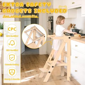 <span class=keywords><strong>Tabouret</strong></span> d'apprentissage pliable <span class=keywords><strong>en</strong></span> bois avec tableau noir pour <span class=keywords><strong>cuisine</strong></span>, chambre et entrée, réglable <span class=keywords><strong>en</strong></span> <span class=keywords><strong>hauteur</strong></span>, style Montessori - Product Image 3