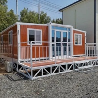 Maison conteneur extensible à double aile, bâtiment modulaire entièrement préfabriqué pour complexe hôtelier, unité de logement résidentiel à court terme