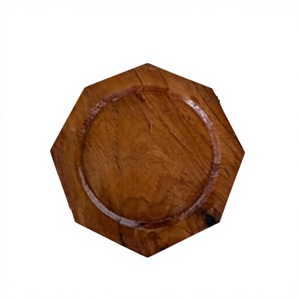 Juego de Posavasos Redondos de Madera con Soporte, Diseño Contemporáneo, Ecológico, 33 cm de Diámetro, para Hogar, Oficina, Restaurante - Product Image 4
