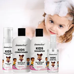 Çocuklar şampuan ve saç kremi temizlik besleyici biberiye saç yağı seti bebek şampuanı ve logo ile vücut yıkama