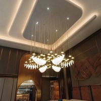 Lustre en verre fait main, design personnalisé, nouvelle création, pour hall d'hôtel, centre commercial, salle de banquet, club