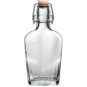 250ml 500ml Rectangular Flat clear Glass Flask Beverage apple <strong>Vinegar</strong> <strong>Bottles</strong> with Stainless Steel Flip Top - Product Image 1