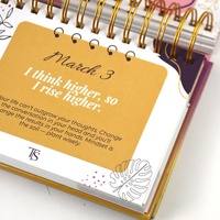 Carnet de notes d'affirmations quotidiennes personnalisé, impression couleur intégrale, couverture rigide, reliure spirale, MOQ 1000 pièces – Meilleure vente usine