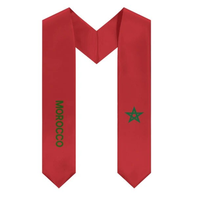 Écharpe de cérémonie de remise de diplôme de haute qualité, sur mesure, avec drapeau du Maroc, design en gros, décoration de cérémonie de remise de diplôme