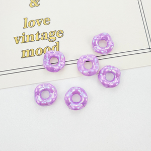 Acrilico AB colore 12.7*2.5mm branelli allentati plastica colore misto fiori acrilico opaco grande foro <span class=keywords><strong>perline</strong></span> cornice per creazione di gioielli - Product Image 2