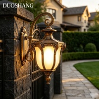 Lampe murale extérieure en aluminium classique européenne solaire, étanche IP65, source de lumière LED 2700K, garantie 3 ans pour le jardin