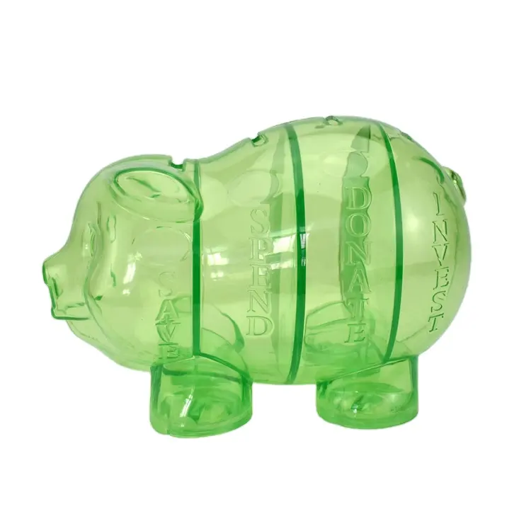 PS Plastic Custom Pig Piggy Bank Roba Monedas Four Compartment Piggy Banks Money Safe Box Alcancia