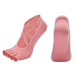 Sangles croisées doubles pour femmes, demi-orteil, yoga, danse, performance, pilates, fitness, chaussettes athlétiques antidérapantes - Product Image 4