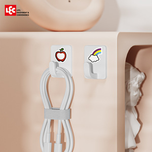 LEC Adhesive <b>Hooks</b> Rectangle <b>Wall</b> Mounted Self Adhesive For Hats Backpacks Keys No Drilling Required - Product Image 1