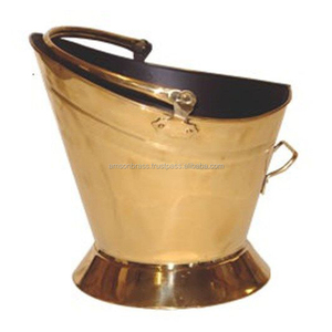 Cubo de carbón metálico para cenizas, cubo dorado de carbón galvanizado de alta calidad para limpieza del hogar, chimenea - Product Image 2