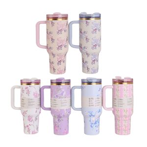 <span class=keywords><strong>Mug</strong></span> de voyage <span class=keywords><strong>isotherme</strong></span> 40oz en acier inoxydable 304, série Ice <span class=keywords><strong>King</strong></span>, motif floral imprimé en 3D, double paroi moderne avec poignée, le plus vendu - Product Image 1
