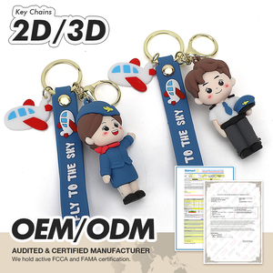 Porte-clés personnalisés en silicone et caoutchouc, figurines miniatures en PVC avec mousquetons, MOQ 3000 pièces, pour boutiques <span class=keywords><strong>de</strong></span> souvenirs - Product Image 4