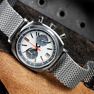 นาฬิกาข้อมือผู้ชาย Oem รุ่น VK64 หน้าปัดแพนด้า สายหนังแท้ โครโนกราฟ นาฬิกาดำน้ำ - Product Image 5
