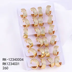CM 18K Gold Plated Fashion Jewelry Earring Micro Inlay Zircon Custom Dainty Women Huggies Hoops Earring Aretes De Mujer Joyeria