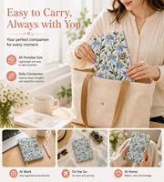 Carnet A5 à couverture rigide en tissu brodé, ligné, pour l'écriture, la réflexion, les notes et le journalisation quotidien, motif floral bleu / personnalisable