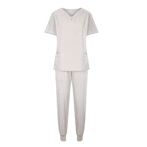 HANZIMAN Nurse Uniform Set V-Neck Top And Pants Breathable Split Set For Women Adult Pet Hospital Scrubs - Product Image 5