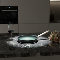 BOREINE 16*4cm 2.0mm Épaisseur Aluminium Étiré Antiadhésif Résistant à la Chaleur Compatible Four et Cuisinière à Gaz Ensemble de Cuisine Poêles et Casseroles